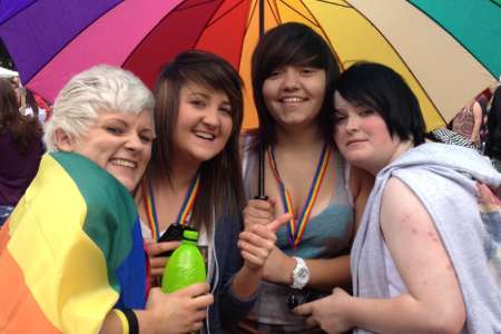 Girls at Gay Pride in Glasgow, 2012
